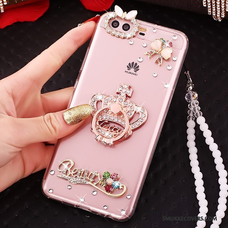 Etui Huawei P10 Beskyttelse Telefonguld, Cover Huawei P10 Strass