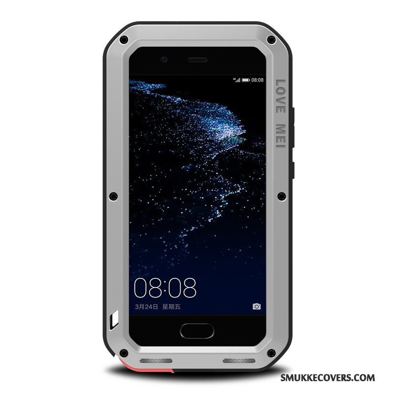 Etui Huawei P10 Beskyttelse Tre Forsvar Anti-fald, Cover Huawei P10 Blød Sølv