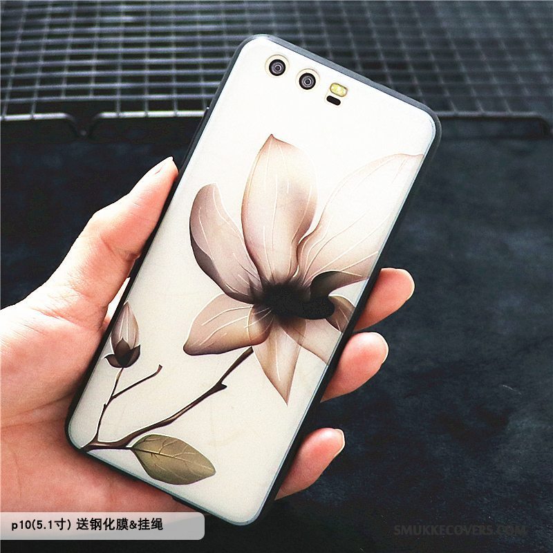 Etui Huawei P10 Beskyttelse Trend Rød, Cover Huawei P10 Silikone Blomster Telefon