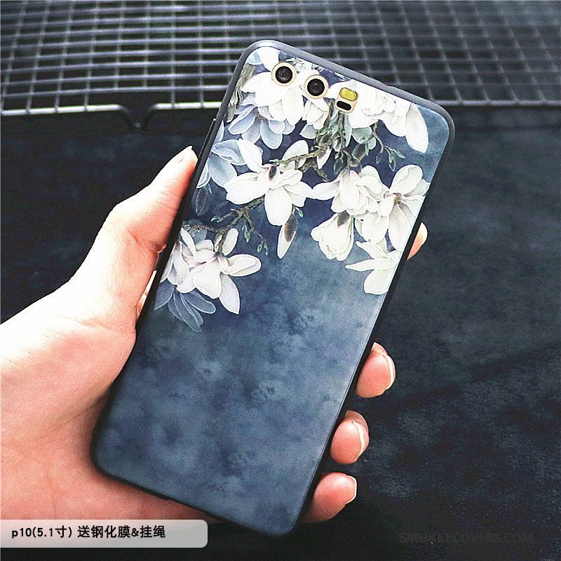 Etui Huawei P10 Beskyttelse Trend Rød, Cover Huawei P10 Silikone Blomster Telefon