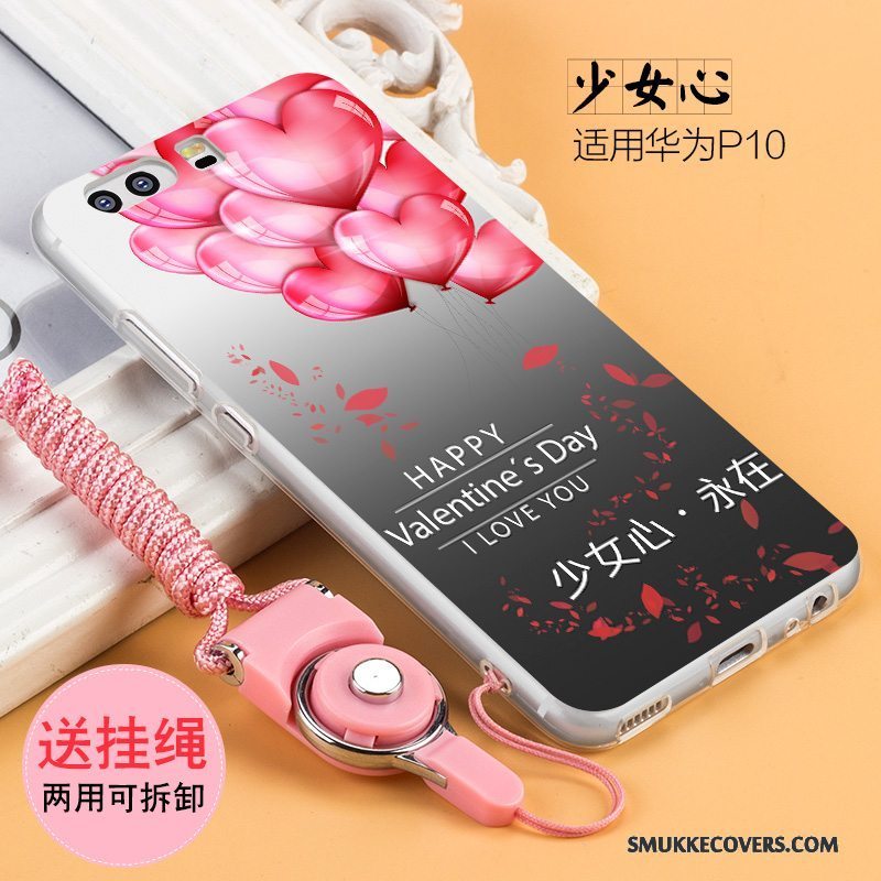 Etui Huawei P10 Blød Anti-fald Af Personlighed, Cover Huawei P10 Kreativ Hvid Hængende Ornamenter