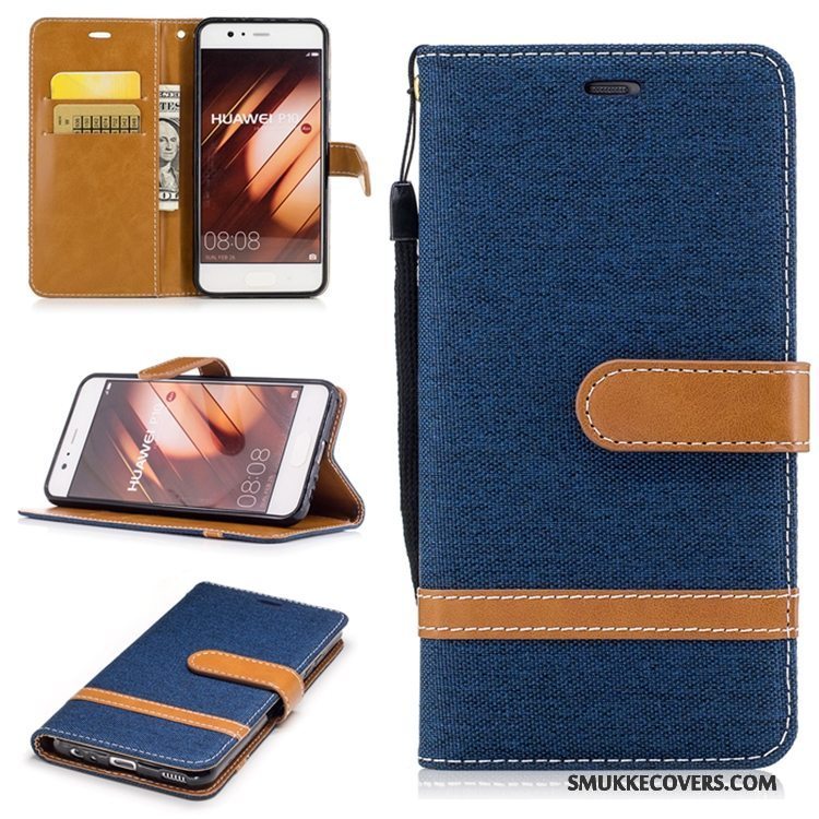 Etui Huawei P10 Blød Kort Anti-fald, Cover Huawei P10 Læder Denim Telefon