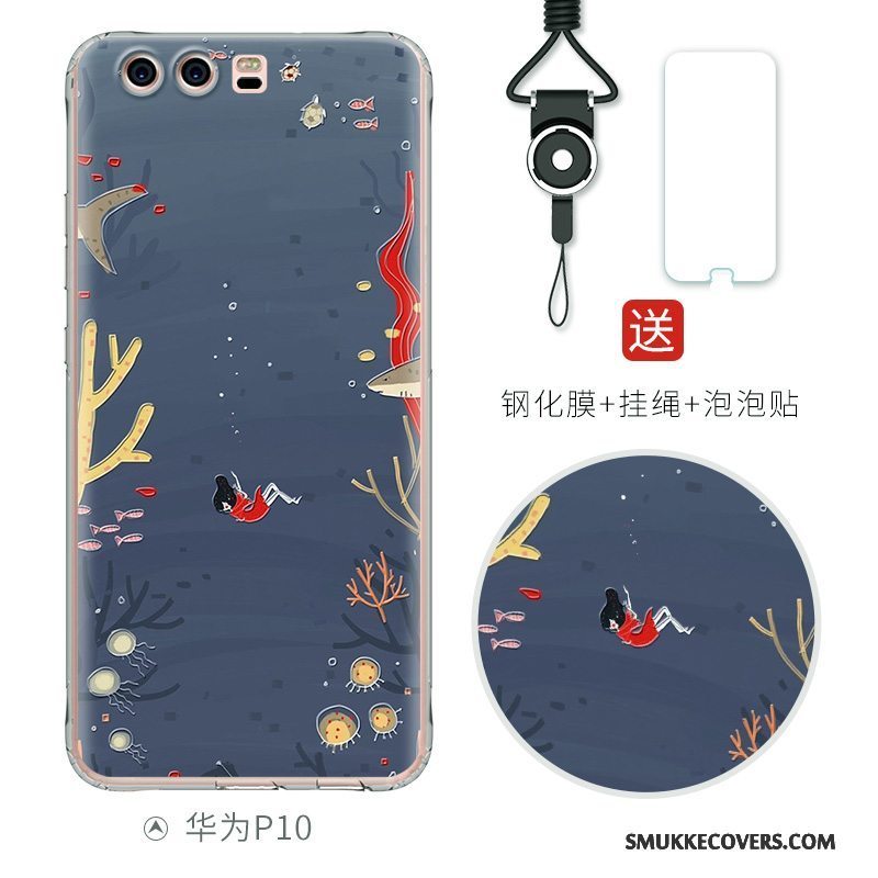 Etui Huawei P10 Blød Smuk Telefon, Cover Huawei P10 Silikone Af Personlighed Anti-fald