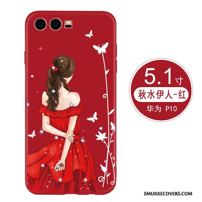 Etui Huawei P10 Blød Trend Telefon, Cover Huawei P10 Kreativ Af Personlighed Rød