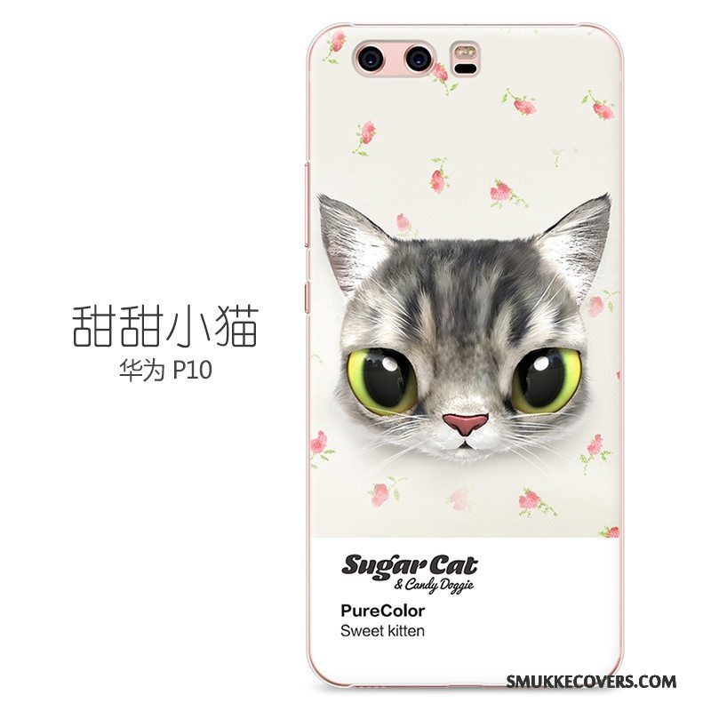 Etui Huawei P10 Cartoon Grøn Anti-fald, Cover Huawei P10 Malet Nuttet Telefon