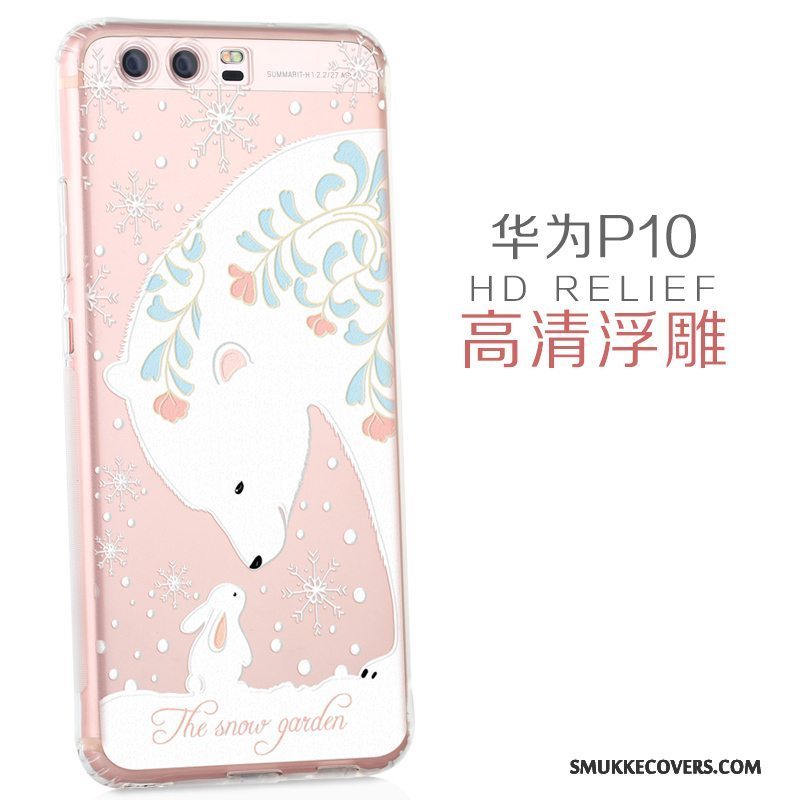 Etui Huawei P10 Cartoon Lyserød Smuk, Cover Huawei P10 Kreativ Af Personlighed Telefon