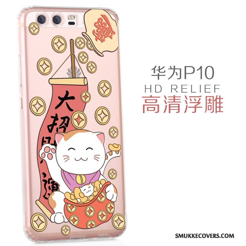 Etui Huawei P10 Cartoon Lyserød Smuk, Cover Huawei P10 Kreativ Af Personlighed Telefon