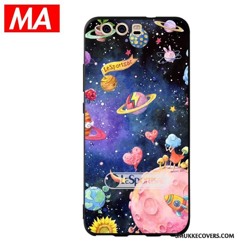 Etui Huawei P10 Farve Planet Af Personlighed, Cover Huawei P10 Kreativ Oliemaleri Telefon