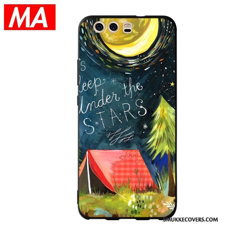 Etui Huawei P10 Farve Planet Af Personlighed, Cover Huawei P10 Kreativ Oliemaleri Telefon