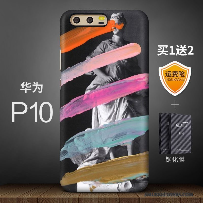 Etui Huawei P10 Farve Trendy Af Personlighed, Cover Huawei P10 Kreativ Anti-fald Kunst