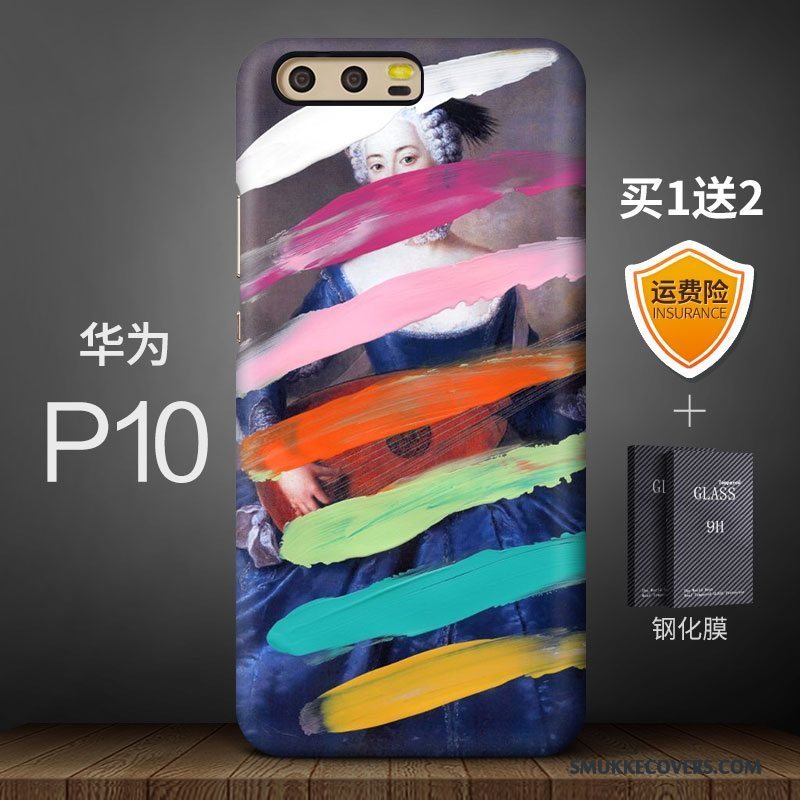 Etui Huawei P10 Farve Trendy Af Personlighed, Cover Huawei P10 Kreativ Anti-fald Kunst