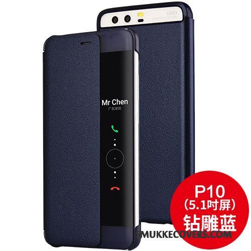 Etui Huawei P10 Folio Telefonsort, Cover Huawei P10 Læder Anti-fald