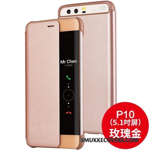 Etui Huawei P10 Folio Telefonsort, Cover Huawei P10 Læder Anti-fald