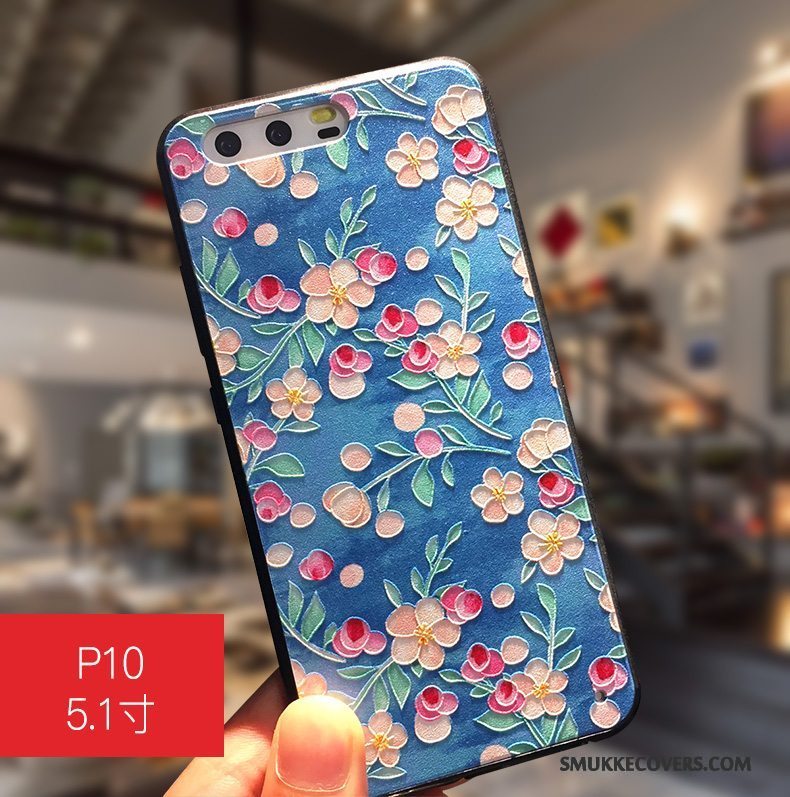 Etui Huawei P10 Kreativ Hængende Ornamenter Hård, Cover Huawei P10 Cartoon Blå Anti-fald