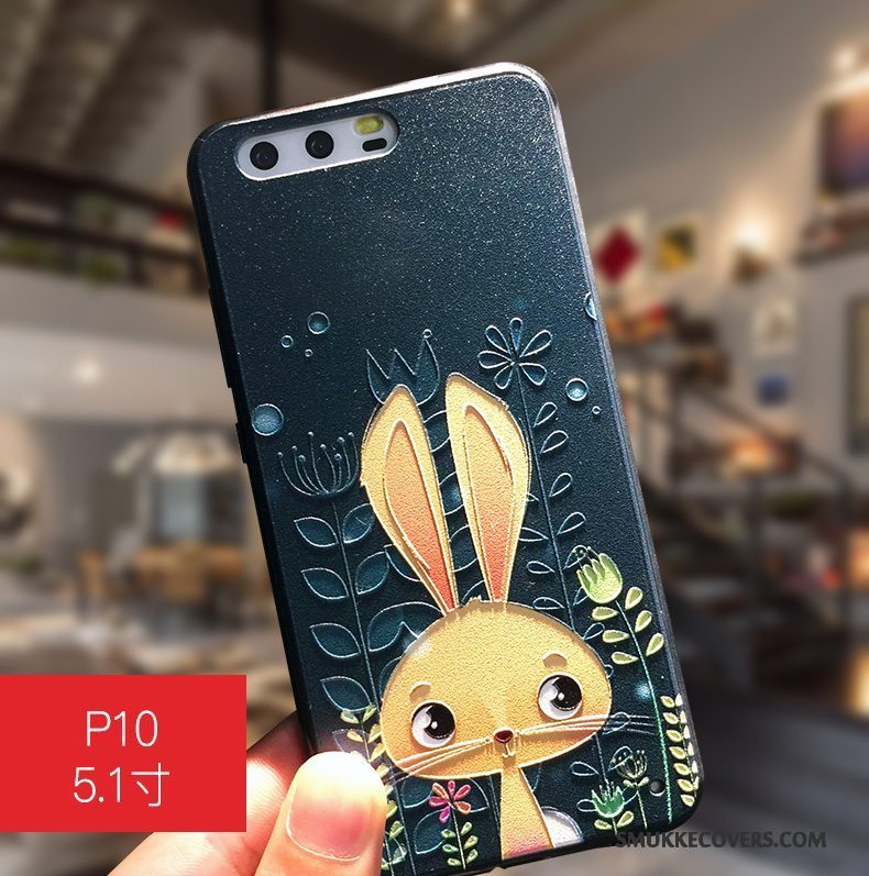 Etui Huawei P10 Kreativ Hængende Ornamenter Hård, Cover Huawei P10 Cartoon Blå Anti-fald