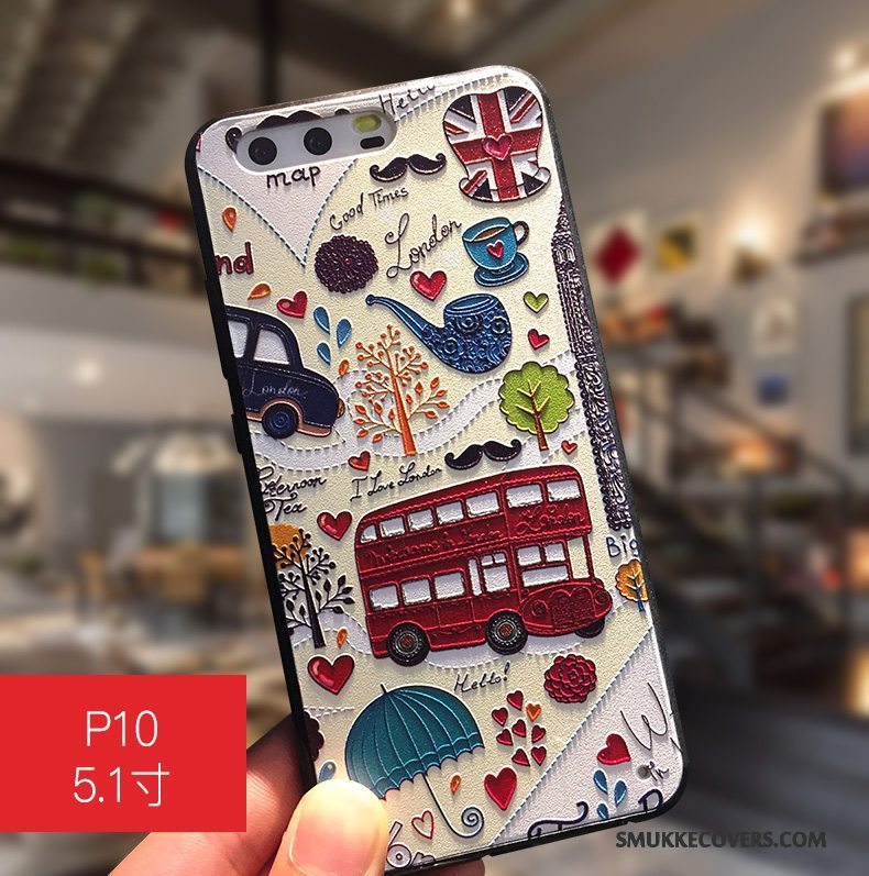 Etui Huawei P10 Kreativ Hængende Ornamenter Hård, Cover Huawei P10 Cartoon Blå Anti-fald