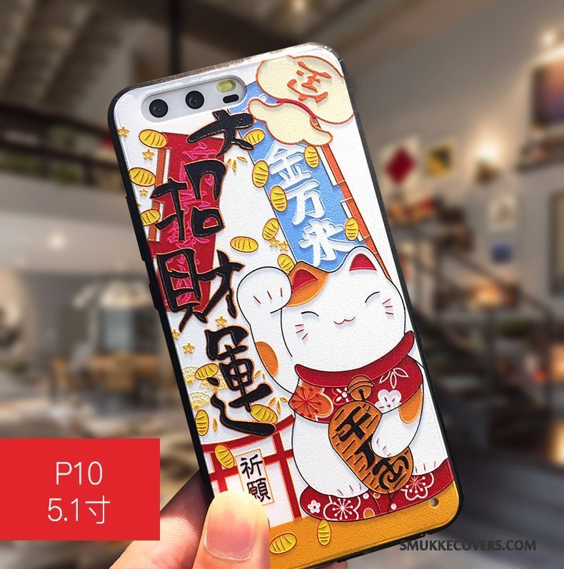 Etui Huawei P10 Kreativ Hængende Ornamenter Hård, Cover Huawei P10 Cartoon Blå Anti-fald