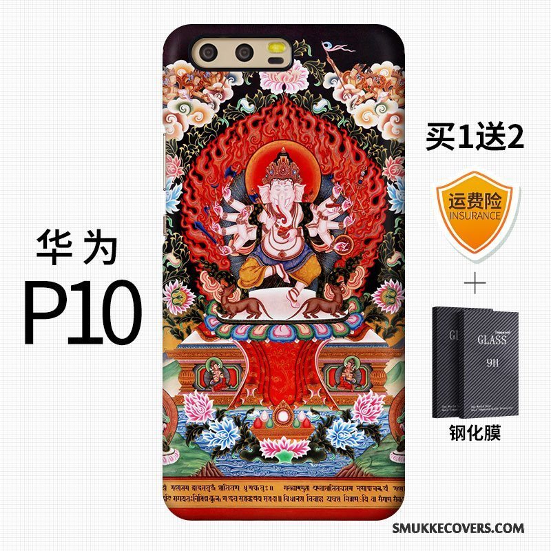 Etui Huawei P10 Kreativ Telefonkinesisk Stil, Cover Huawei P10 Farve Nubuck Af Personlighed