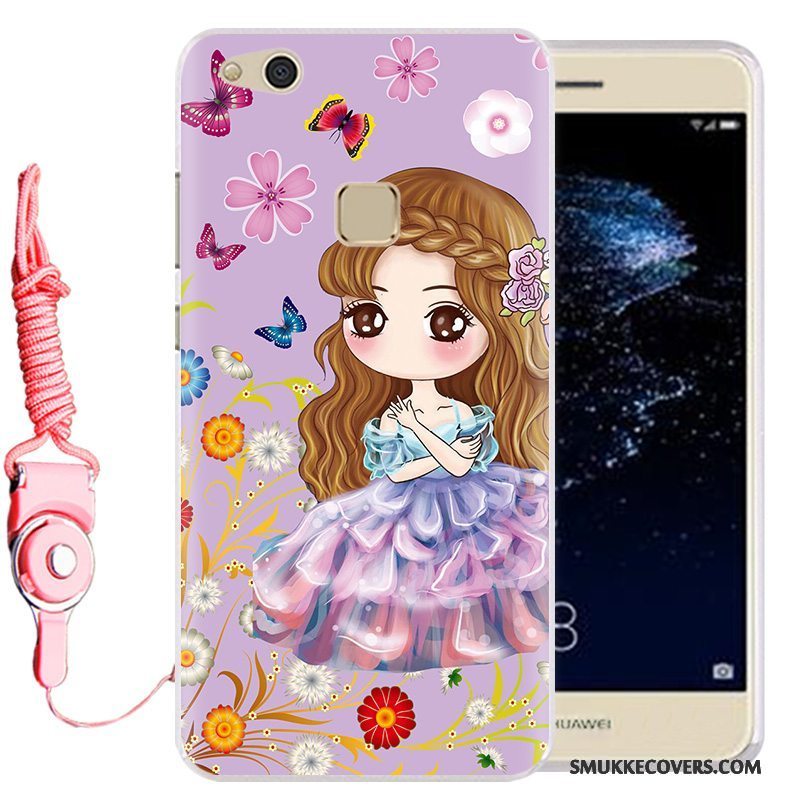 Etui Huawei P10 Lite Beskyttelse Telefonhængende Ornamenter, Cover Huawei P10 Lite Cartoon Ungdom Lyseblå