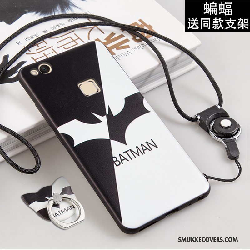 Etui Huawei P10 Lite Beskyttelse Ungdom Telefon, Cover Huawei P10 Lite Malet Hængende Ornamenter Sort