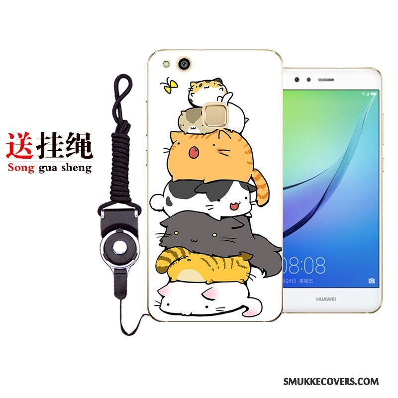 Etui Huawei P10 Lite Cartoon Hvid Telefon, Cover Huawei P10 Lite Silikone Rød Anti-fald