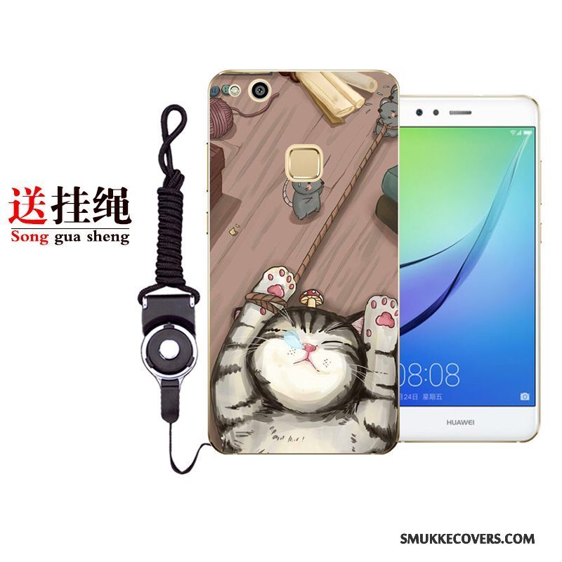 Etui Huawei P10 Lite Cartoon Hvid Telefon, Cover Huawei P10 Lite Silikone Rød Anti-fald