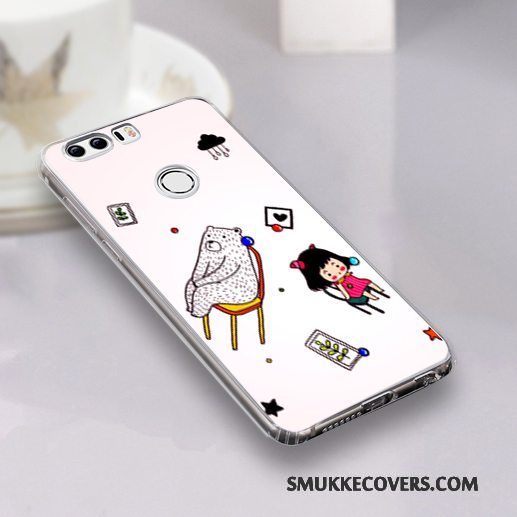 Etui Huawei P10 Lite Support Hvid Gennemsigtig, Cover Huawei P10 Lite Cartoon Telefonanti-fald