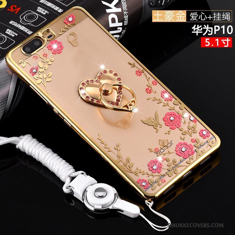 Etui Huawei P10 Plus Beskyttelse Anti-fald Lyserød, Cover Huawei P10 Plus Tasker Hængende Ornamenter Telefon