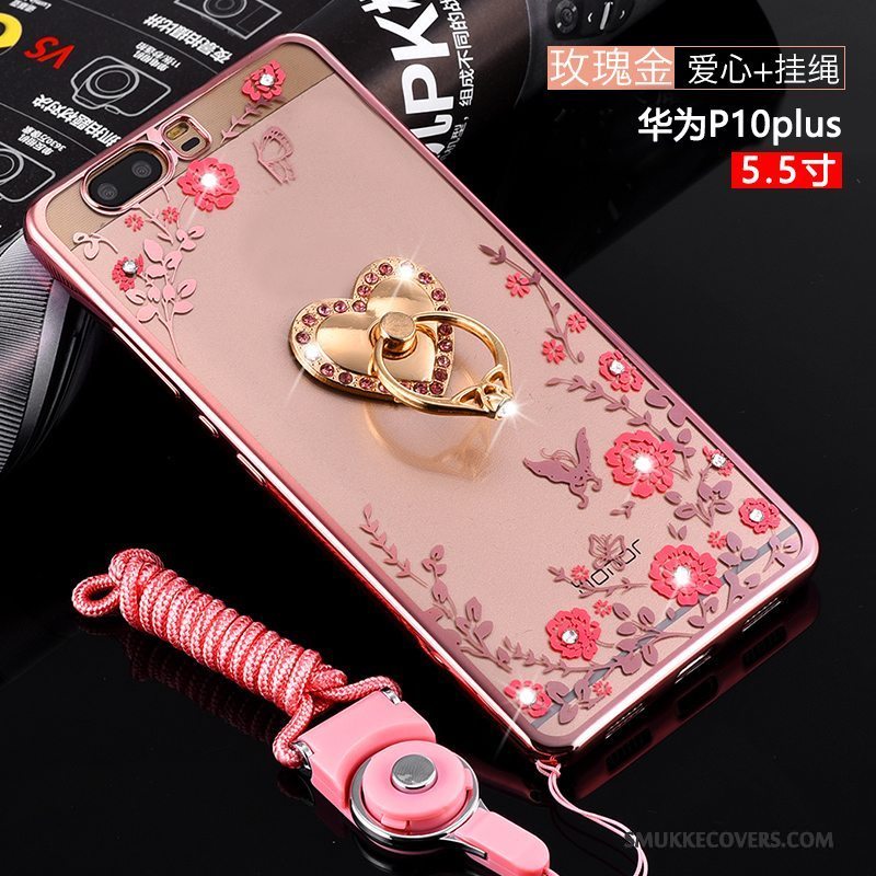 Etui Huawei P10 Plus Beskyttelse Anti-fald Lyserød, Cover Huawei P10 Plus Tasker Hængende Ornamenter Telefon