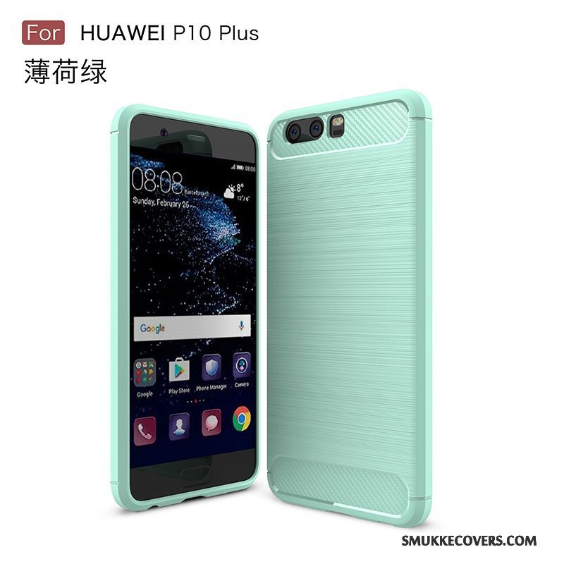 Etui Huawei P10 Plus Blød Fiber Sort, Cover Huawei P10 Plus Beskyttelse Anti-fald Nubuck