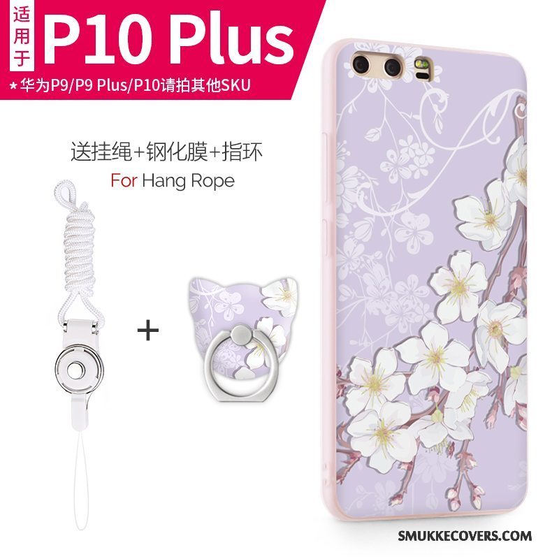 Etui Huawei P10 Plus Blød Lyse Telefon, Cover Huawei P10 Plus Tasker Lilla Anti-fald