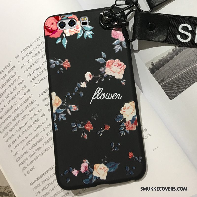 Etui Huawei P10 Plus Blød Nubuck Telefon, Cover Huawei P10 Plus Tasker Sort Anti-fald