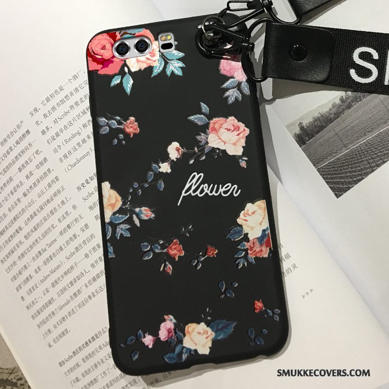 Etui Huawei P10 Plus Blød Nubuck Telefon, Cover Huawei P10 Plus Tasker Sort Anti-fald