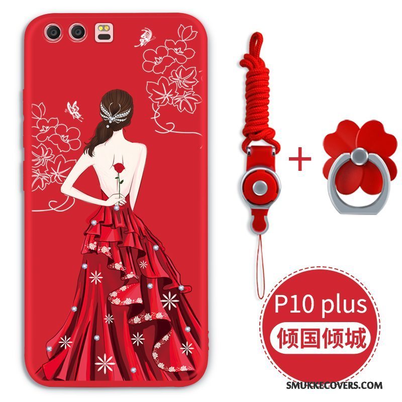 Etui Huawei P10 Plus Blød Telefonanti-fald, Cover Huawei P10 Plus Silikone Af Personlighed Rød