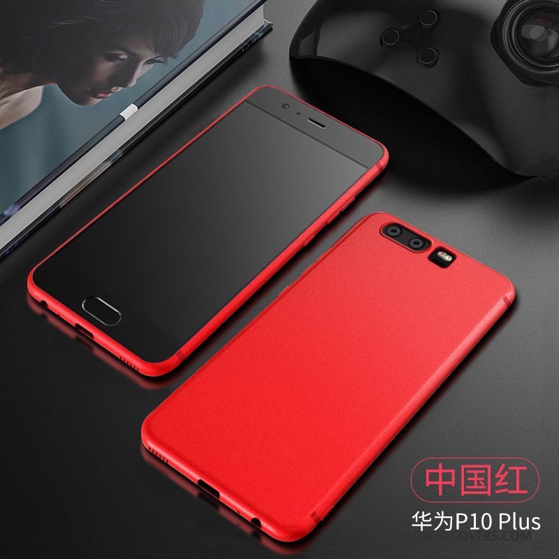 Etui Huawei P10 Plus Blød Telefontynd, Cover Huawei P10 Plus Silikone Sort Nubuck