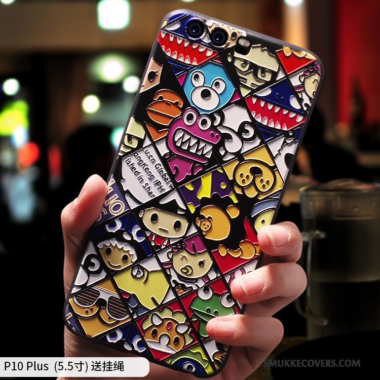 Etui Huawei P10 Plus Cartoon Nubuck Telefon, Cover Huawei P10 Plus Silikone Af Personlighed Smuk