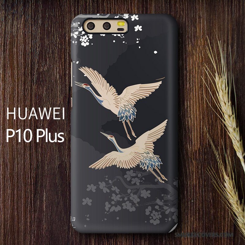 Etui Huawei P10 Plus Farve Kran Af Personlighed, Cover Huawei P10 Plus Kreativ Anti-fald Nubuck