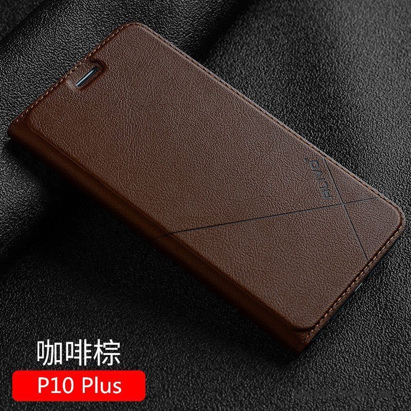 Etui Huawei P10 Plus Folio Anti-fald Sort, Cover Huawei P10 Plus Læder Telefon