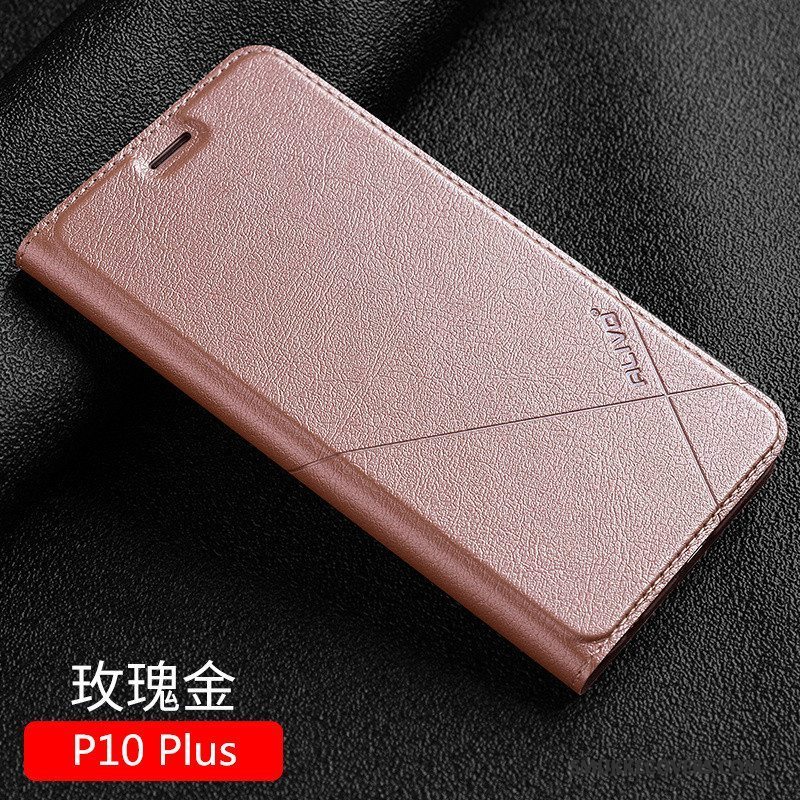 Etui Huawei P10 Plus Folio Anti-fald Sort, Cover Huawei P10 Plus Læder Telefon