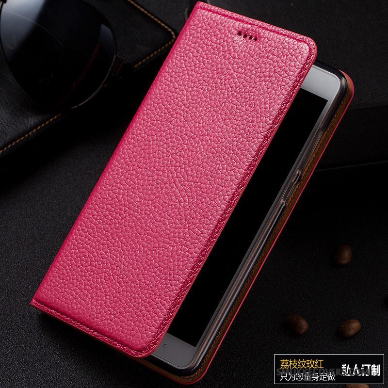 Etui Huawei P10 Plus Folio Litchi Sort, Cover Huawei P10 Plus Læder Telefon