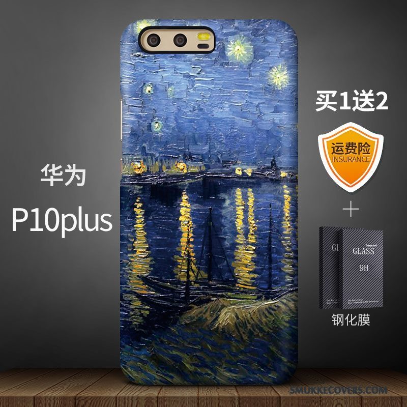 Etui Huawei P10 Plus Kreativ Hård Kunst, Cover Huawei P10 Plus Trendy Blå