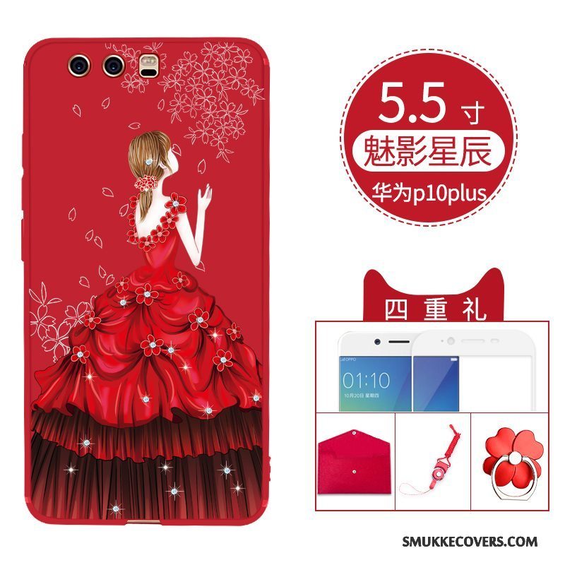 Etui Huawei P10 Plus Kreativ Nubuck Rød, Cover Huawei P10 Plus Tasker Ungdom Af Personlighed