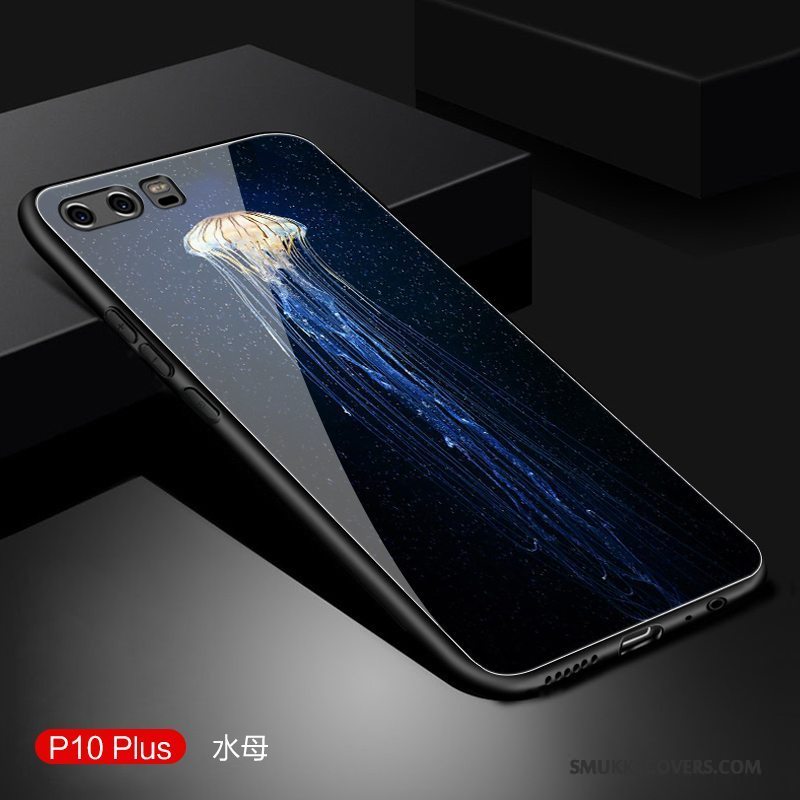 Etui Huawei P10 Plus Kreativ Telefonaf Personlighed, Cover Huawei P10 Plus Tasker Sort Glas