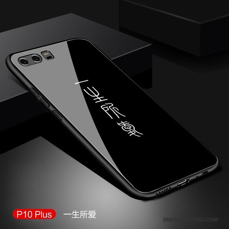 Etui Huawei P10 Plus Kreativ Telefonaf Personlighed, Cover Huawei P10 Plus Tasker Sort Glas