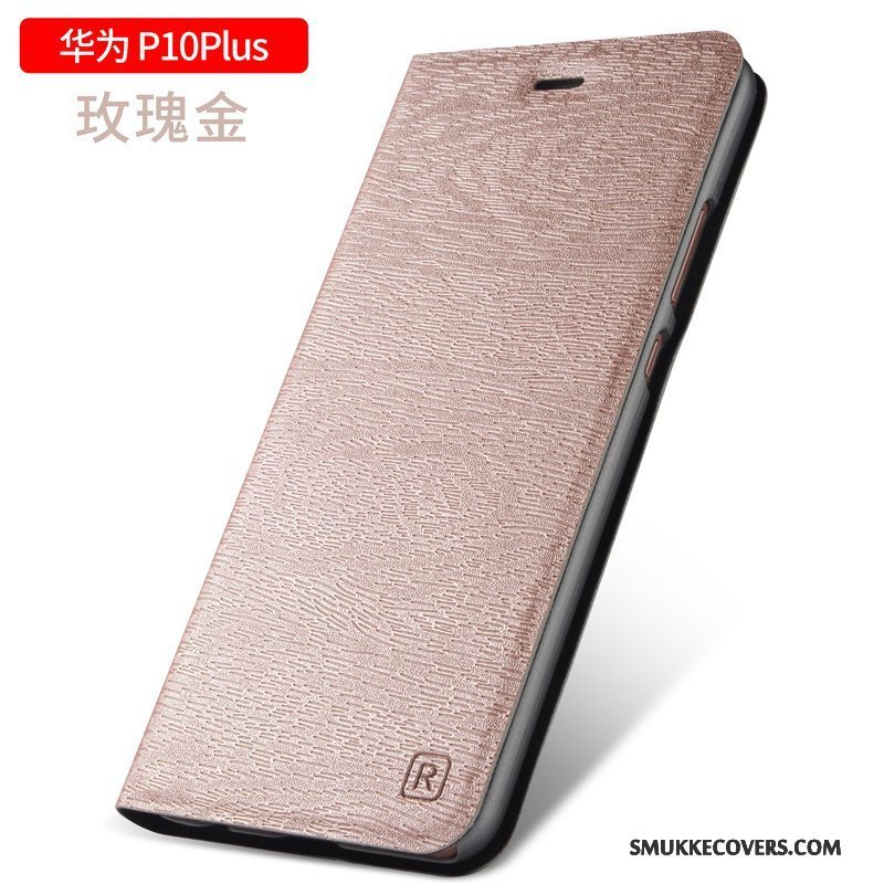 Etui Huawei P10 Plus Læder Anti-fald Telefon, Cover Huawei P10 Plus Beskyttelse Guld