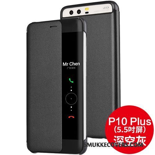 Etui Huawei P10 Plus Læder Sort Telefon, Cover Huawei P10 Plus Folio