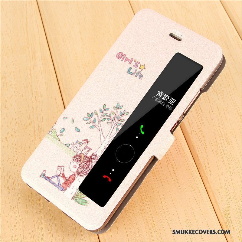Etui Huawei P10 Plus Læder Telefonsuper Sødt, Cover Huawei P10 Plus Kreativ Anti-fald Lyserød