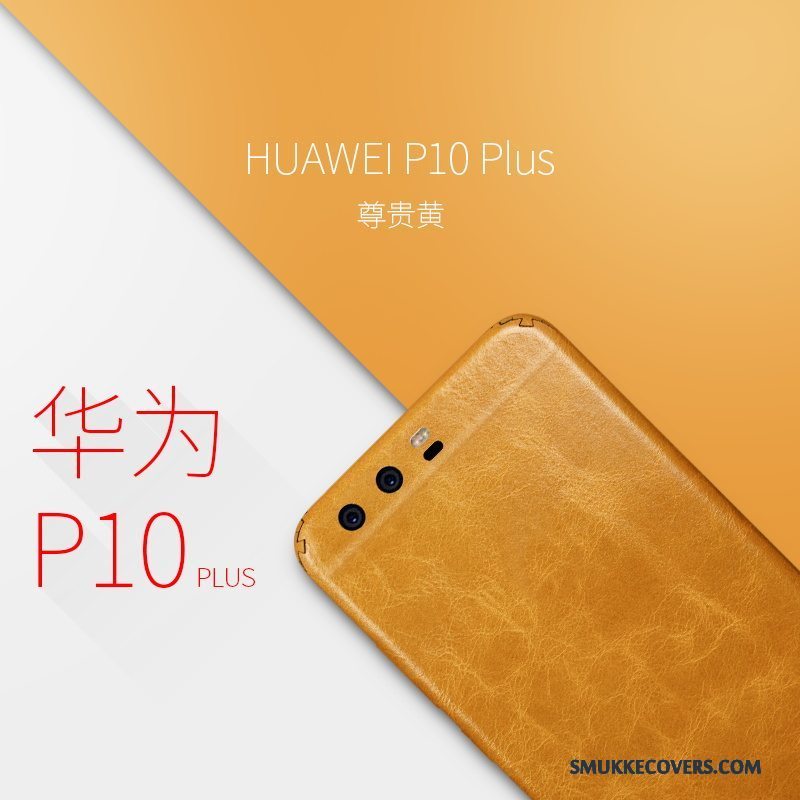 Etui Huawei P10 Plus Læder Telefontynd, Cover Huawei P10 Plus Beskyttelse Skærmbeskyttelse Gul