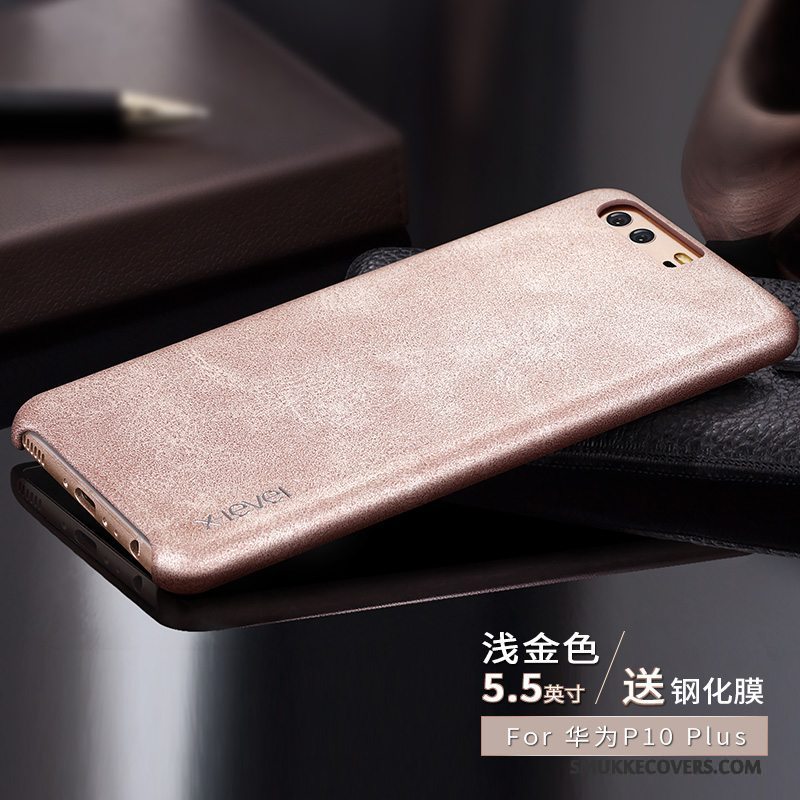 Etui Huawei P10 Plus Læder Tynd Dyb Farve, Cover Huawei P10 Plus Beskyttelse Anti-fald Ny