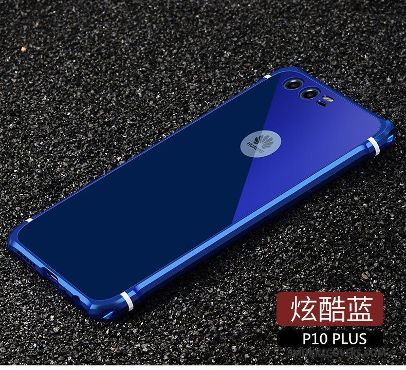 Etui Huawei P10 Plus Metal Simple Anti-fald, Cover Huawei P10 Plus Beskyttelse Rød Stor